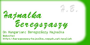 hajnalka beregszaszy business card