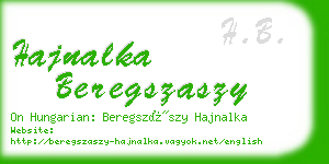 hajnalka beregszaszy business card